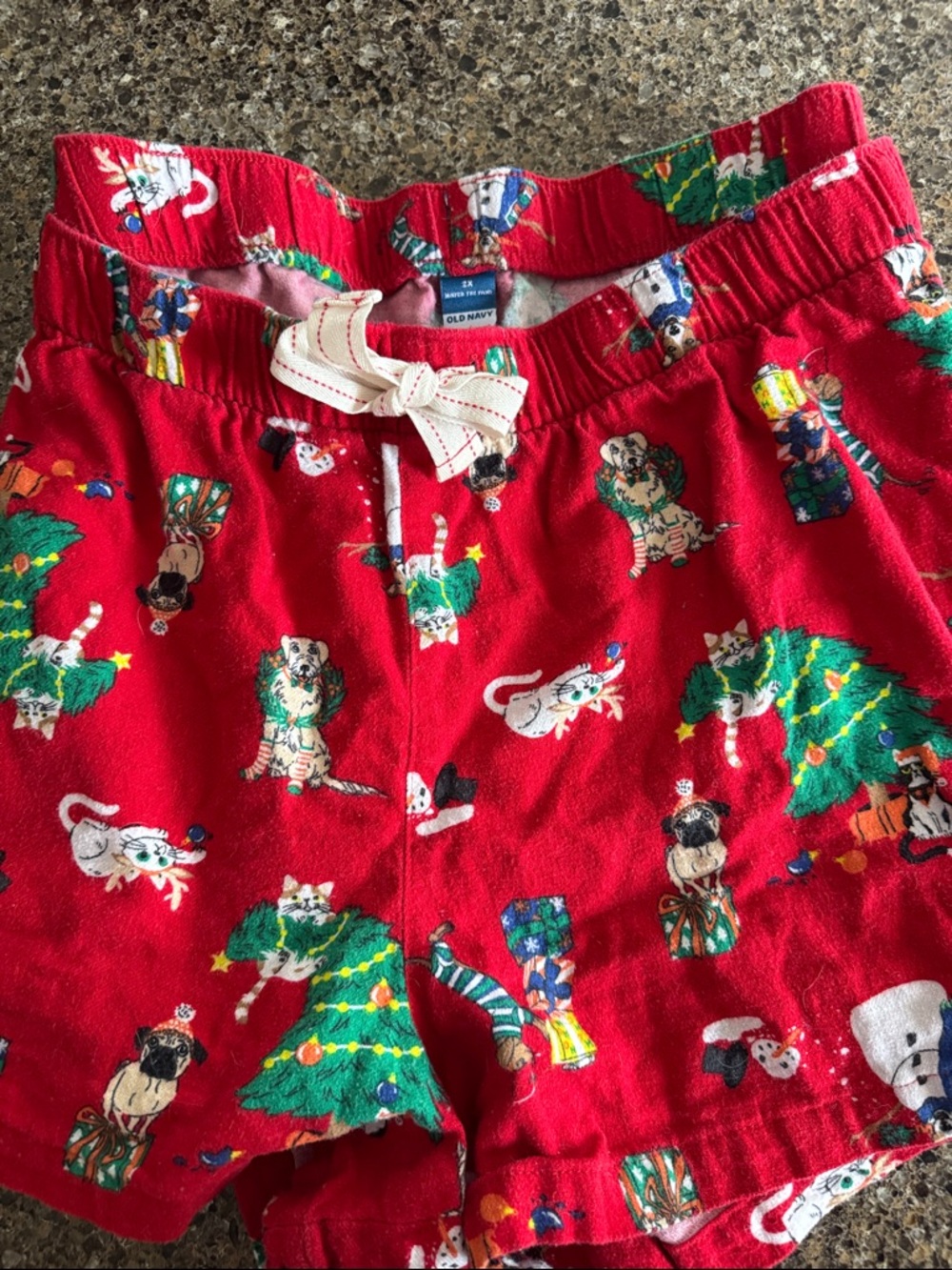 Old Navy Holiday Dogs & Cats Pajama Shorts - size 2X - Picture 5 of 6
